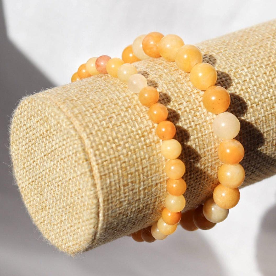 Bracelet en Aventurine Jaune Naturelle – Pierre de Prospérité & Positivité