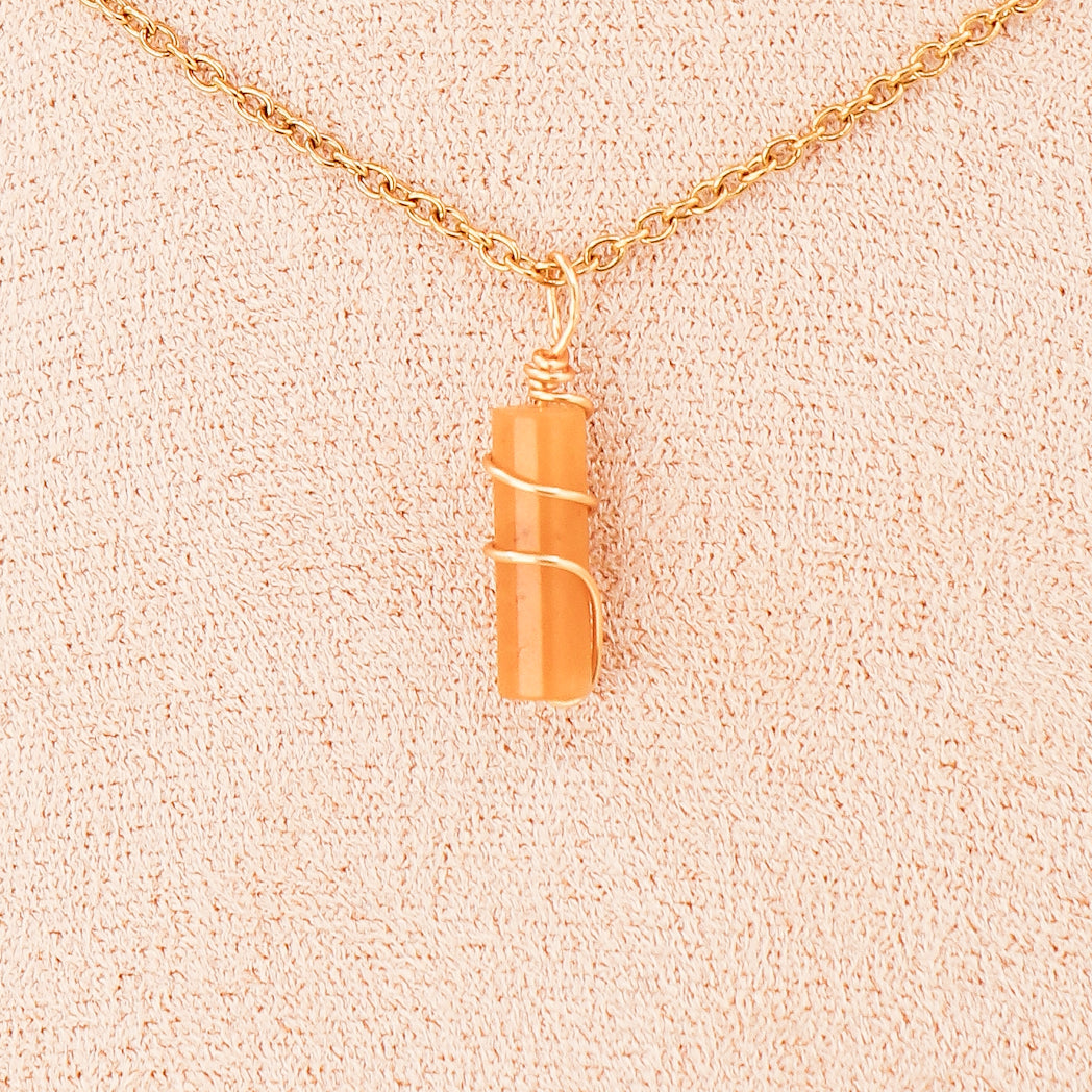 Natural Jade Pendant – Mini Pillars "Plum Blossoms" | Crystal Jewelry