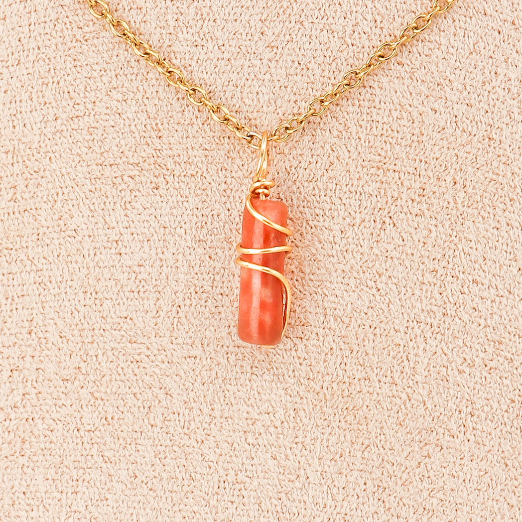 Natural Jade Pendant – Mini Pillars "Plum Blossoms" | Crystal Jewelry