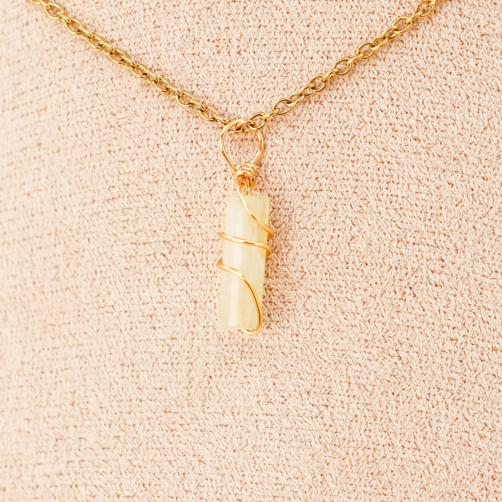 Natural Jade Pendant – Mini Pillars "Plum Blossoms" | Crystal Jewelry