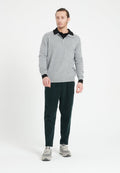 Men's Long Sleeve Cashmere Polo Shirt – Light Grey | LUKE 5