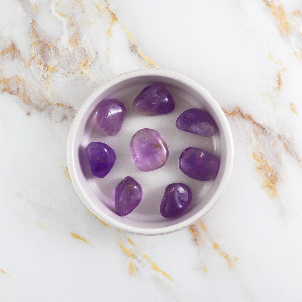 Natural Amethyst Rolled Stone – Crystal Healing & Meditation