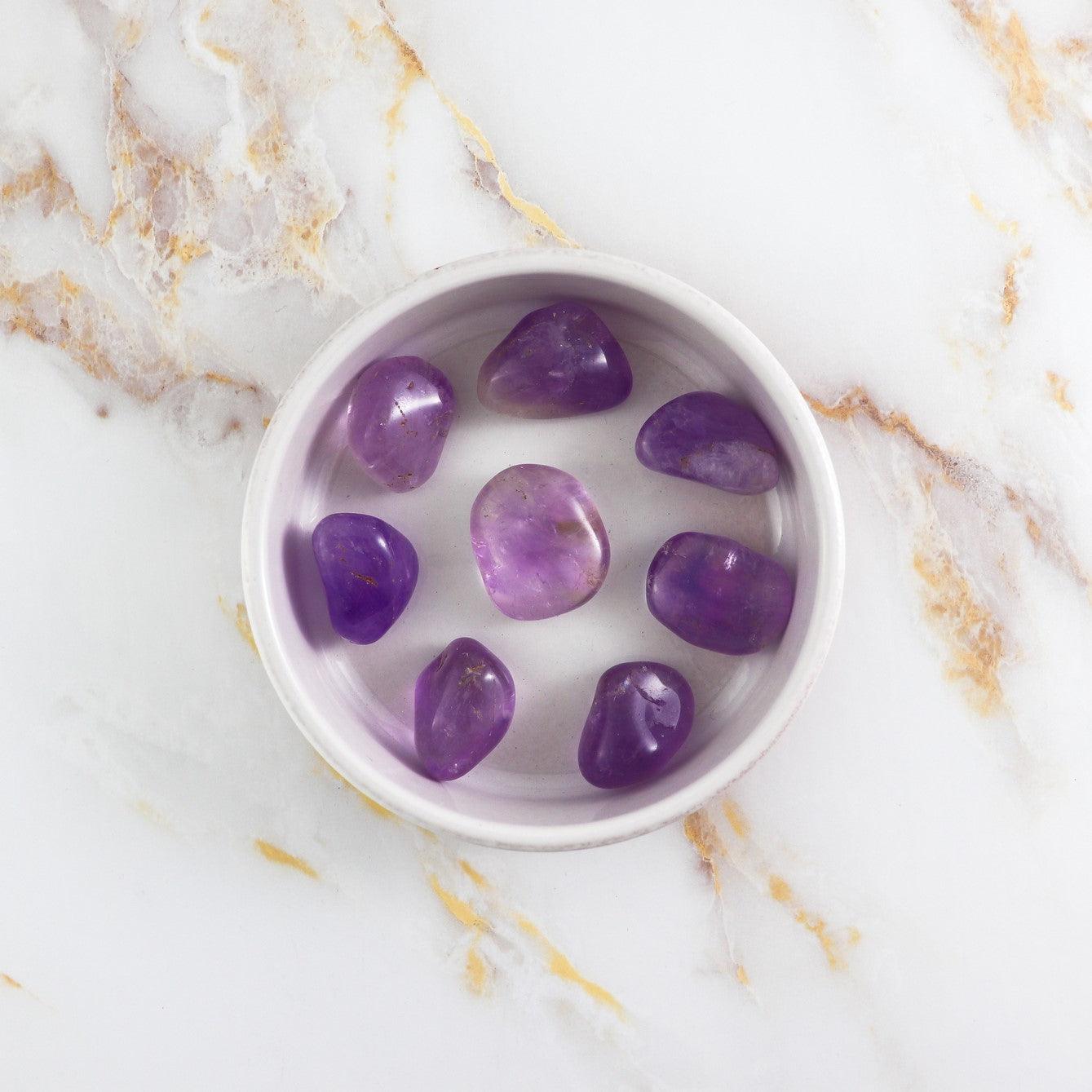 Natural Amethyst Rolled Stone – Crystal Healing & Meditation
