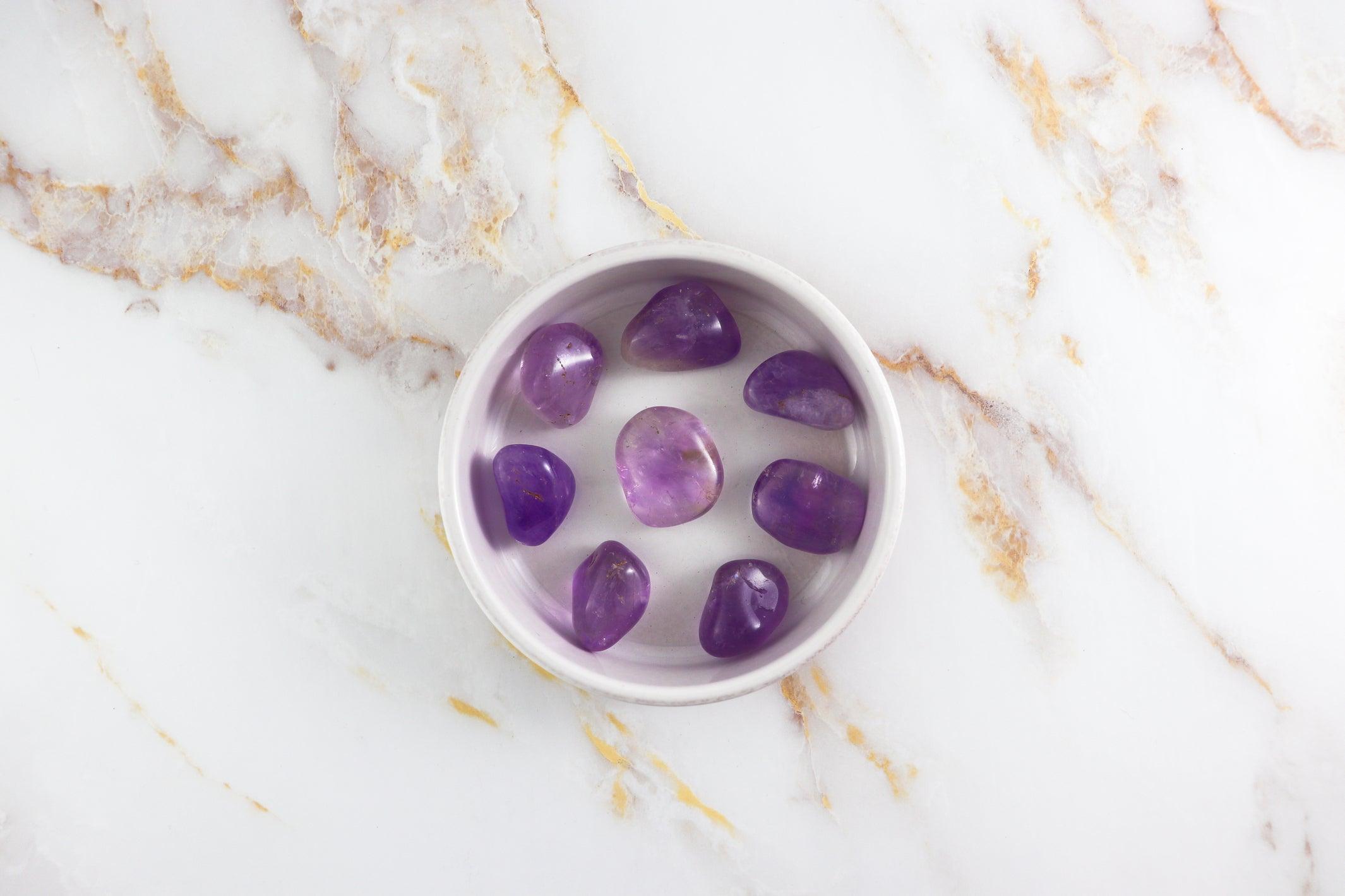 Natural Amethyst Rolled Stone – Crystal Healing & Meditation