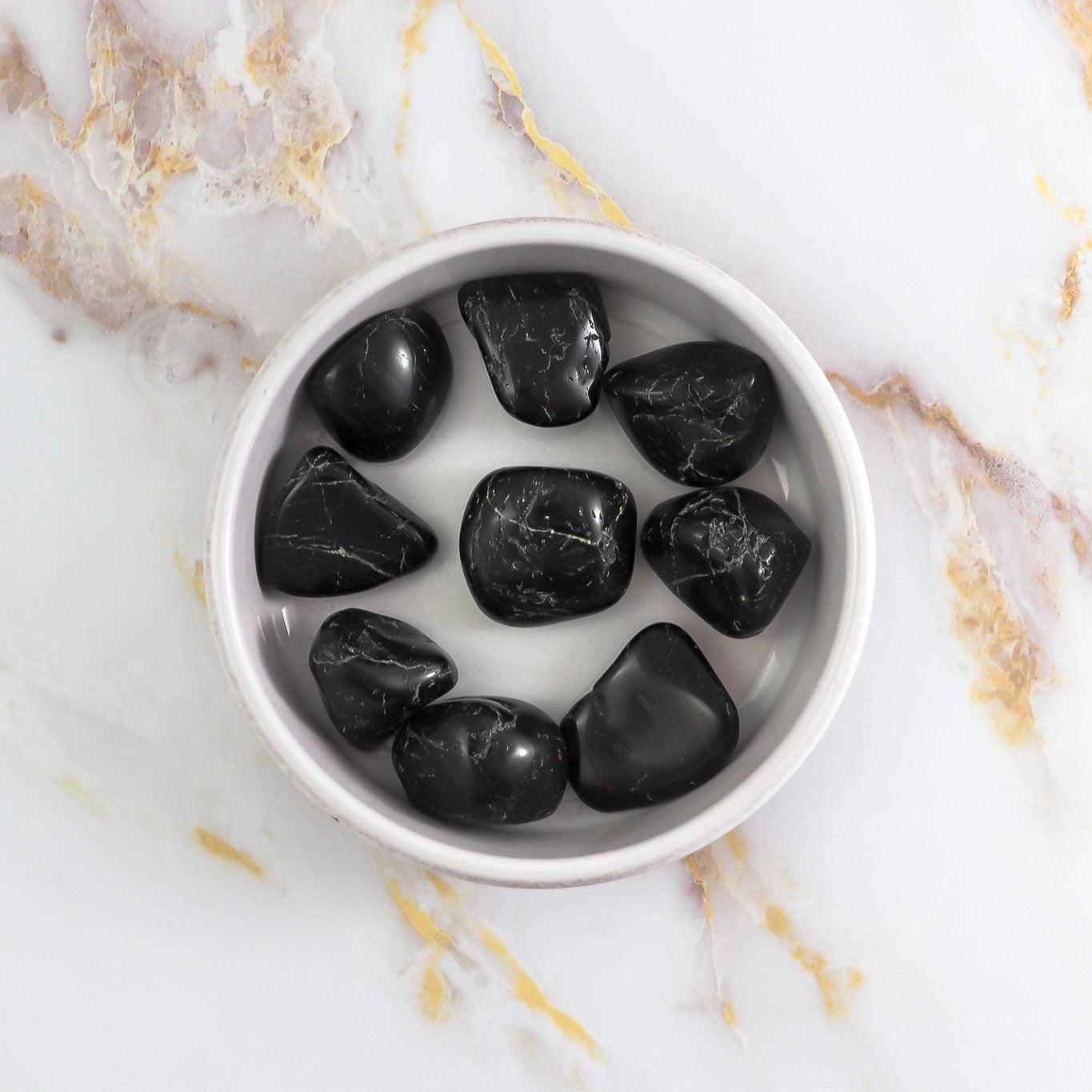 Natural Black Tourmaline Rolled Stone – Protection & Grounding Crystal