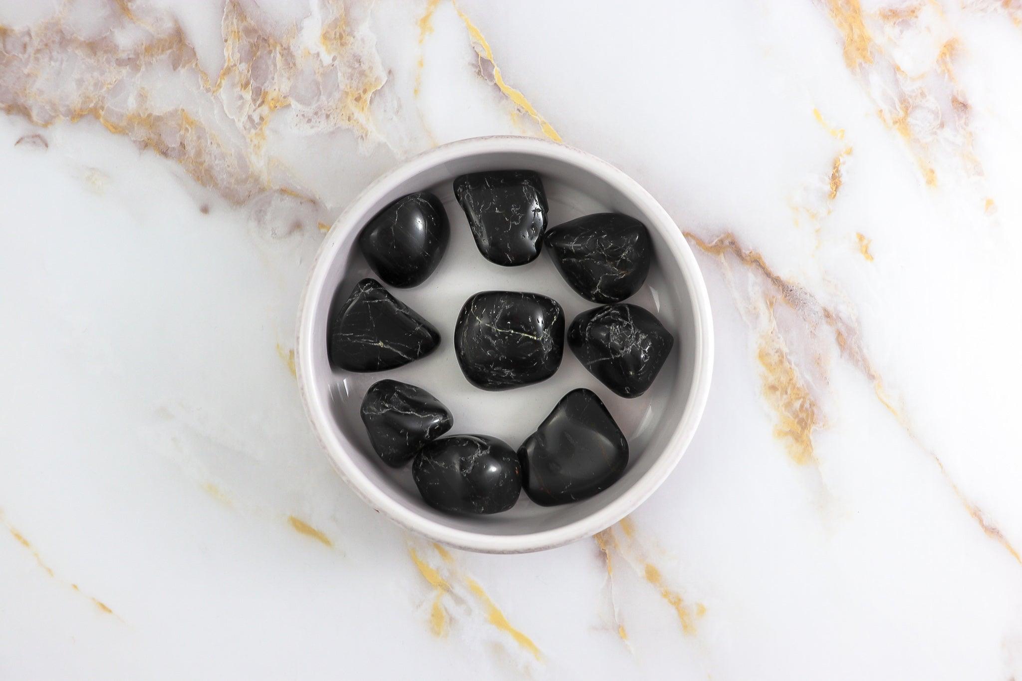Natural Black Tourmaline Rolled Stone – Protection & Grounding Crystal
