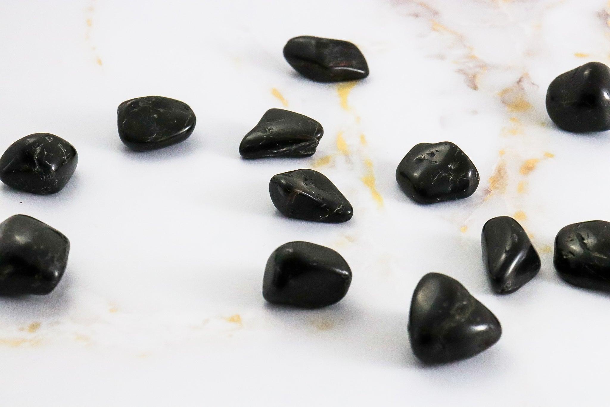 Natural Black Tourmaline Rolled Stone – Protection & Grounding Crystal